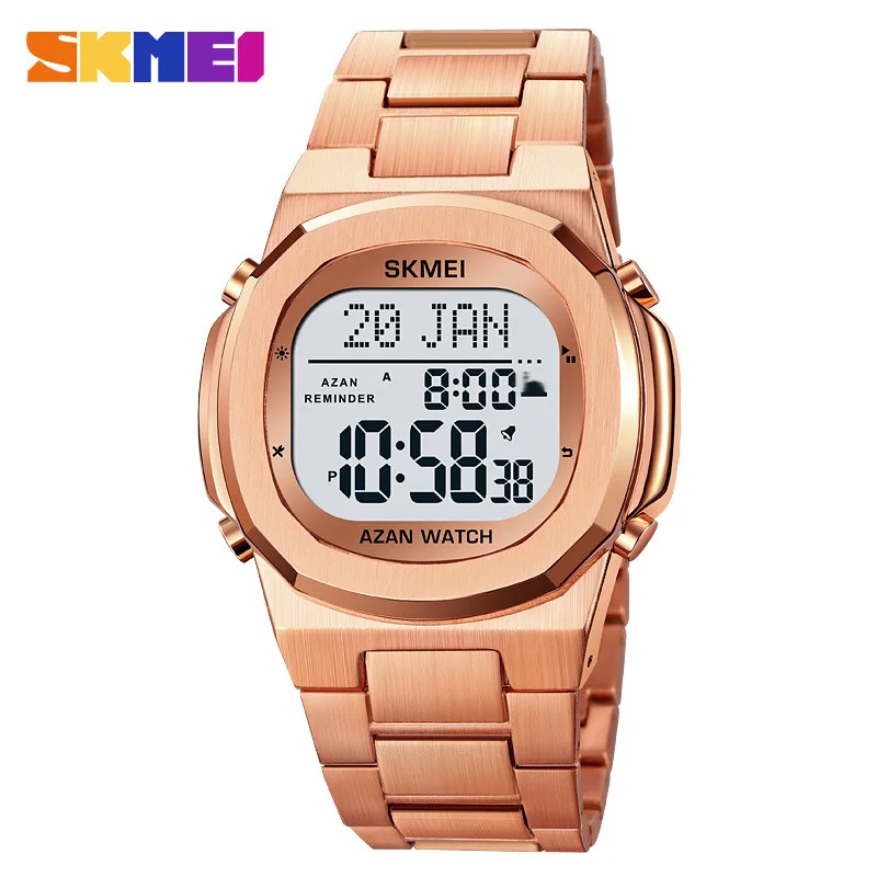 ساعة SkmeiMen الإلكترونية ساعة المدينة التبديل المرجعية الاتجاه موجه ساعة إلكترونية متعددة الوظائف
