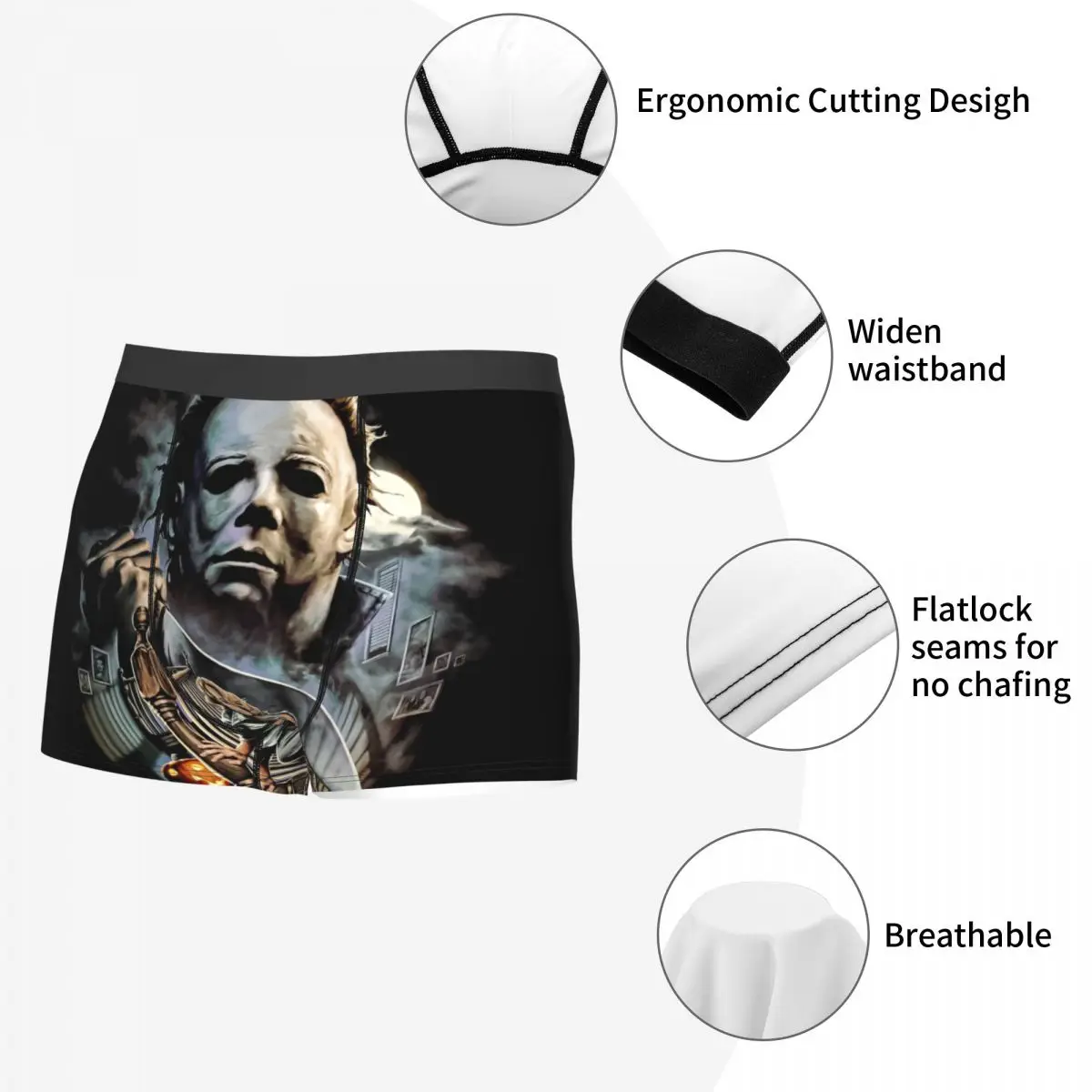 Michael Myers Knives Halloween Scary Movie Underwear Male Print Custom Boxer Shorts Panties Briefs Breathable Underpants