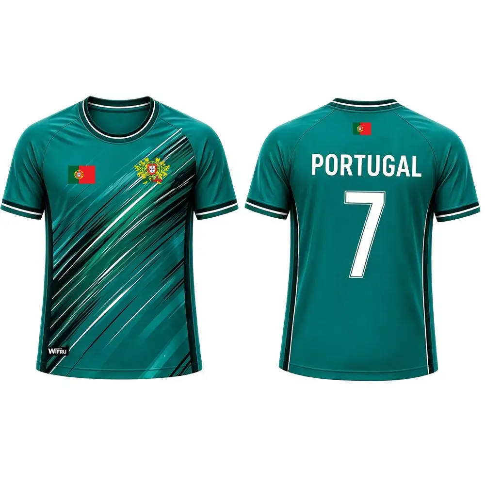 New Portugal Flag Football Jersey Outdoor Sports Training Breathable Soccer Short Sleeve T-shirt Men's And Women's Casual Top