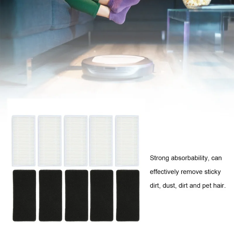 5pcs Filter Replacement Parts Fit For Deebot N79 N79S Robotic Vacuum Cleaner Accessories