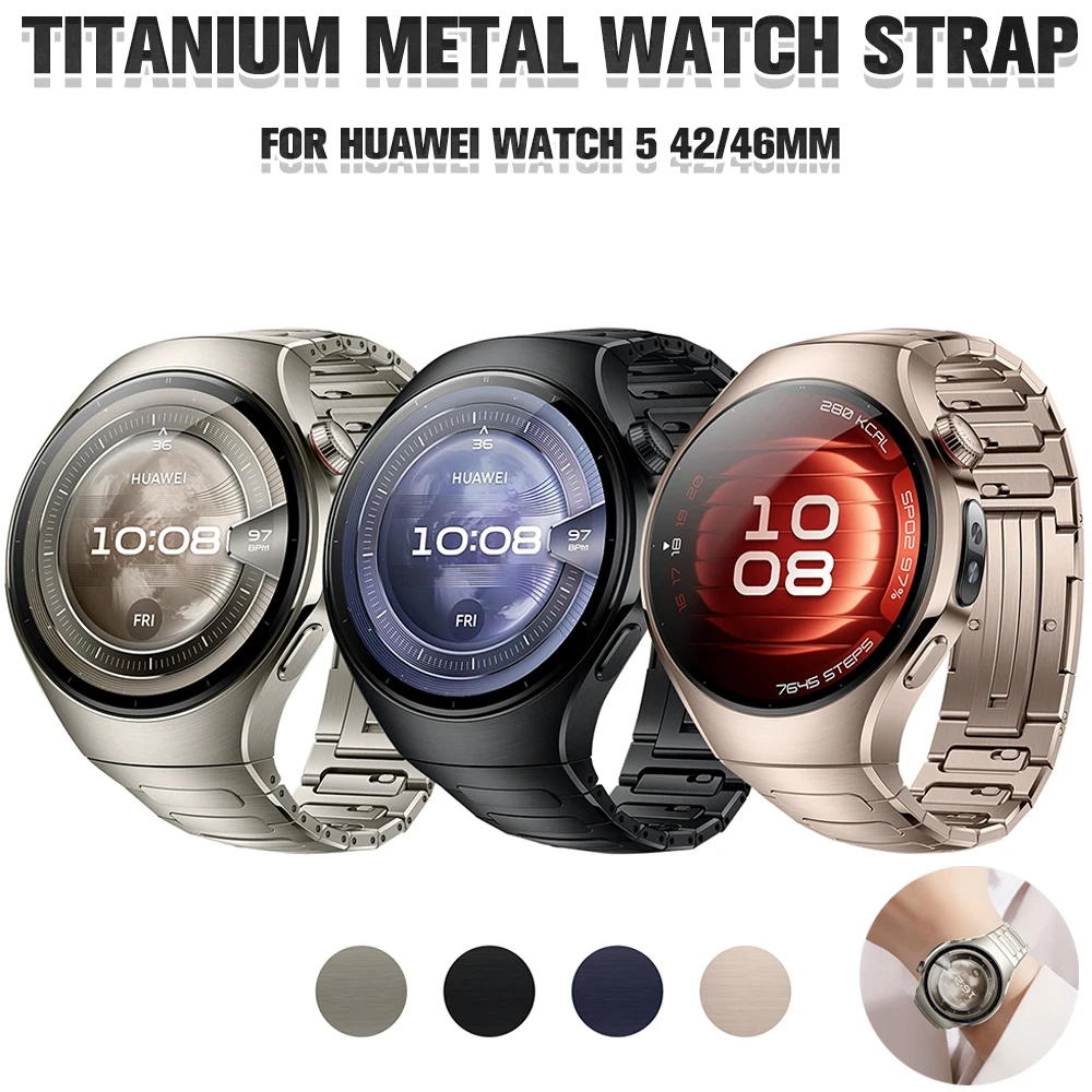 Original Luxus-Titanarmband für Huawei Watch 5 46MM Nahtloses Band für Huawei Watch 5 42mm Business Vollversion Serie Armband