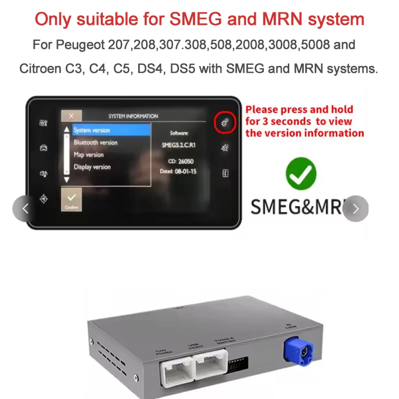 Draadloze Carplay Android Auto voor Peugeot 308 408 508 SMEG Expert Partner Citroën Berlingo C4 Cactus Picasso C5 COpel Corsa
