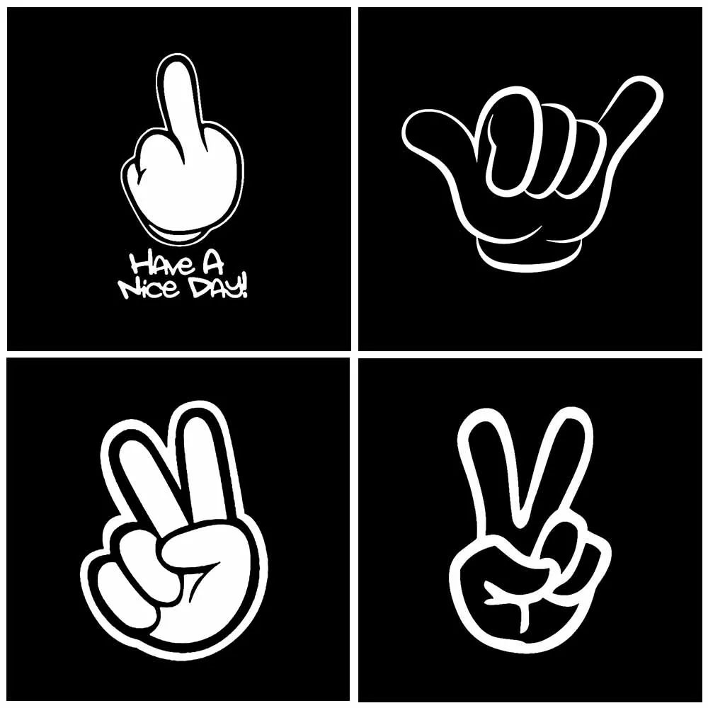 Funny Have A Nice Day Peace Hand Love Waterproof Vinyl Car Sticker Decal For Auto Motorcycle Body Laptop Styling Accessories