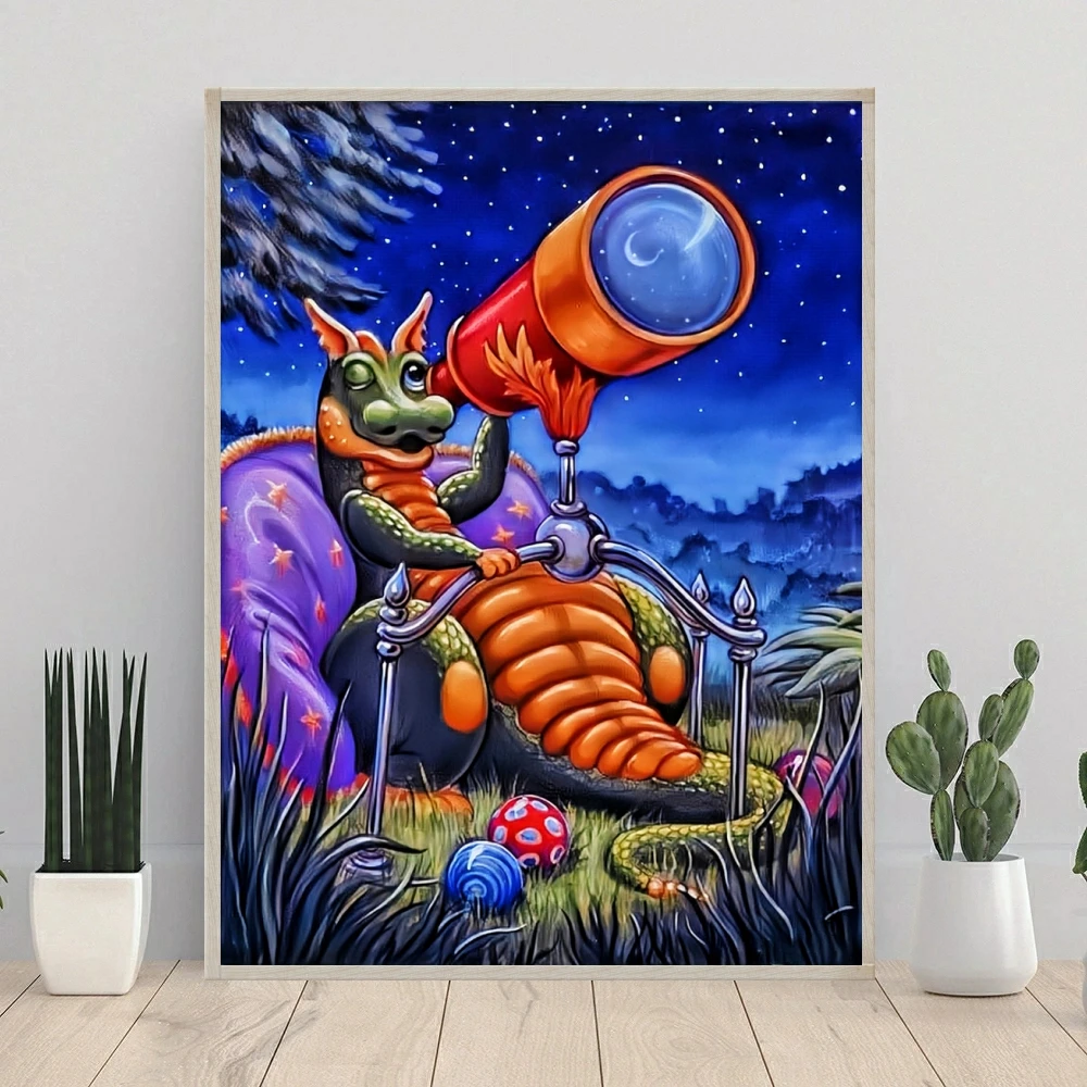 Fairy Dust AB Diamond Painting Cartoon Dragon Full Drill 5D Embroidery Cross Stitch Mosaic Handicraft Hobby Wall Art Home Decor