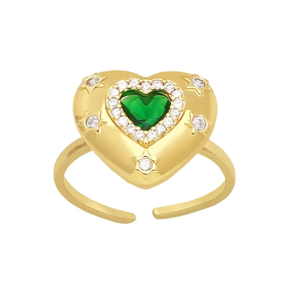 

WT-MVR042 2023, модное новый микронабор в форме сердца, изысканное кольцо с драгоценными камнями для вечеринки для девочек, на каждый день