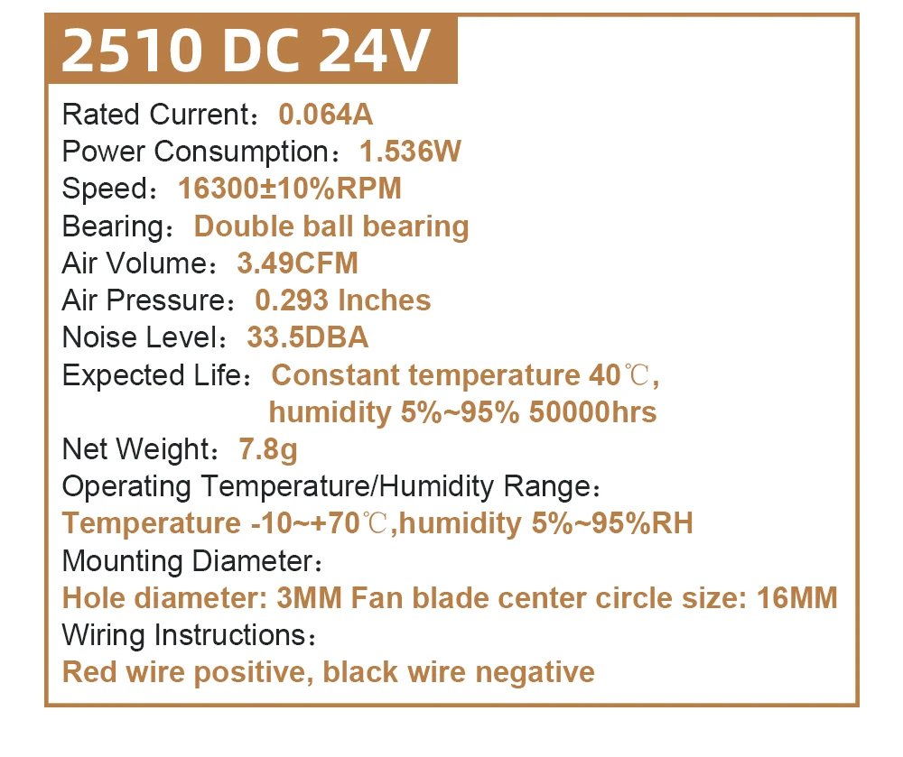 Trianglelab ® Neuer Geräuschloser DC2510 Lüfter 2,5CM 25*25*10MM Projektionslampe Laser 5V24V Kühllüfter für Hotend Extruder 3D-Drucker – Detail 4