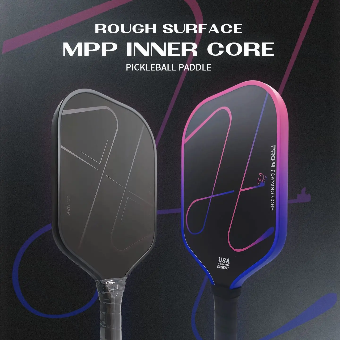 新しいフォーム製ピクルボールパドル。t700カーボンファイバー、mppコア、米国規格、軽量トレーニングラケット。