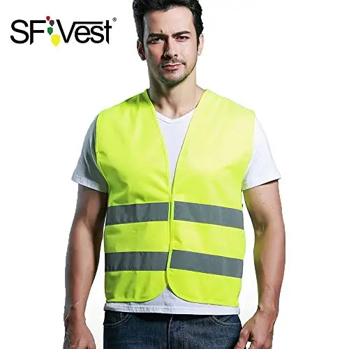 SFvest Reflective Vest, High Visibility Safety Hi Vis Silver Strip