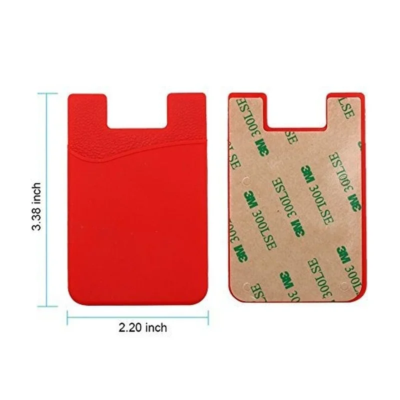 1PCS  Silicone Business Credit Pocket Adhesive Fashion Women Men Cell Phone ID Card Cover Holder Slim Case Sticker Case Bags