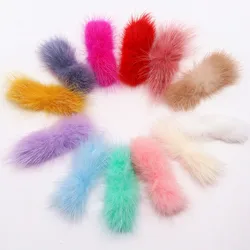 2-3cm*6-7cm Mink Pompoms Bowknot Pompon for Sewing on Knitted Key Chain Scarf Hats Fur DIY Craft Supplies Hair Accessories