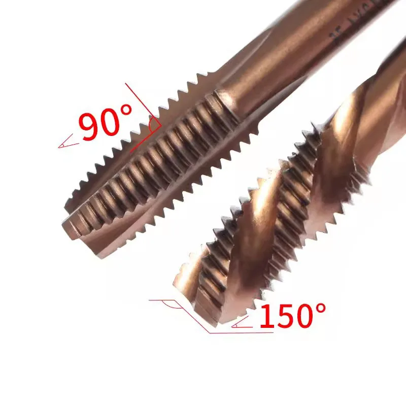 الكوبالت برغي الموضوع الحنفية لقم الثقب ، دوامة أو وأشار الناي ، متري M2-M30 الصنابير آلة ، الفولاذ المقاوم للصدأ ، HSS-CO ، M35 ، اليد اليمنى