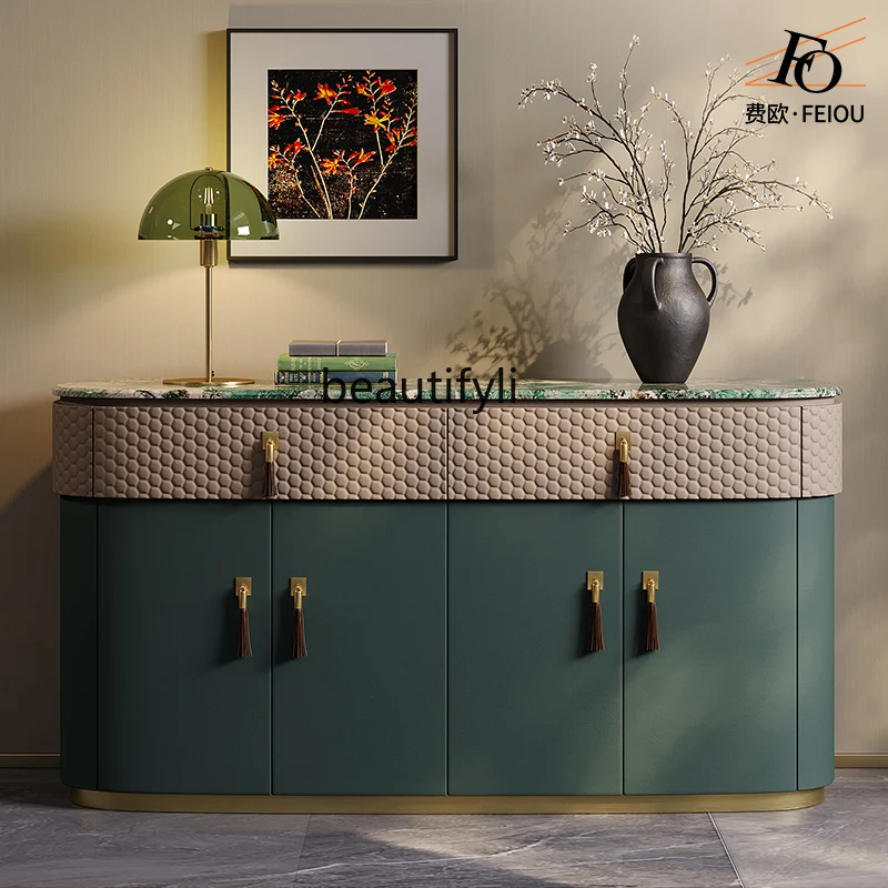 

Light luxury dining side cabinet Italian marble TV cabinet Restaurant senior storage entrance cabinet