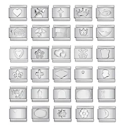 Animal Turtle Fish Bear Mouse Convex Italian Charm Link Fit 9mm Stainless Steel Bracelet For Wamon Man DIY Jewelry Making Beads