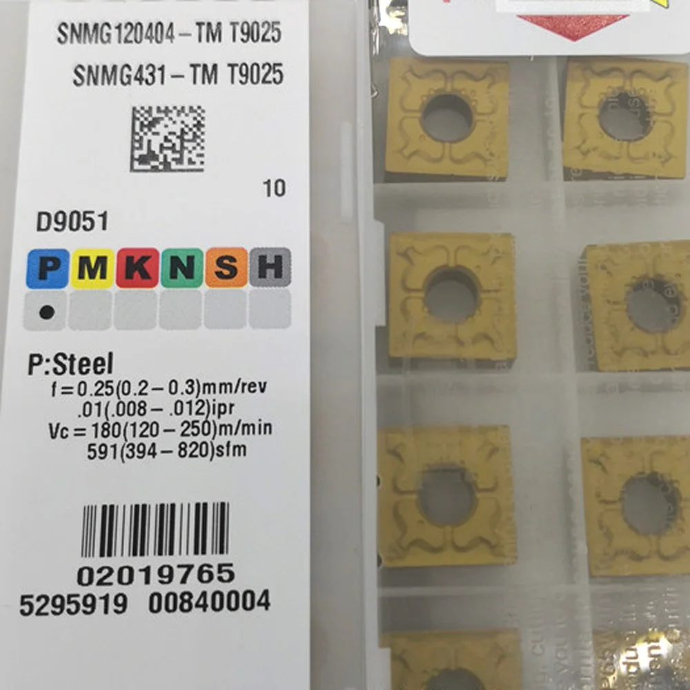 Original CNC Inspected Carbide Insert SNMG120408R-S/L-S SNMG120404R-S T9125 T9225 NS9530 Hard Metal Lathe Cutter Grooving Tool