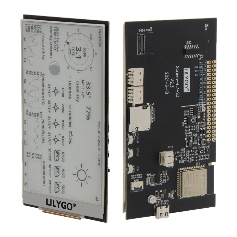 Imagem -03 - Desenvolvimento Driver Board Display Module Suporte tf Arduino Raspberry pi tf E-paper V2.3 Esp32-s3 t5 47