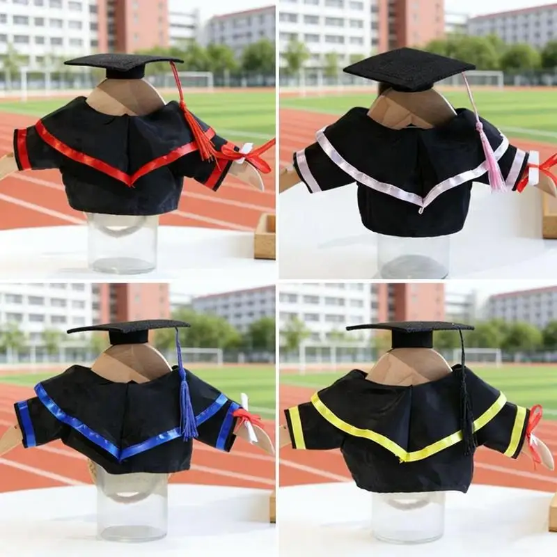 

Graduation Suit Fits 30Cm Plush Bear Clothes Accessories Multiple Colors Cloth Graduation Dress Dolls Clothes