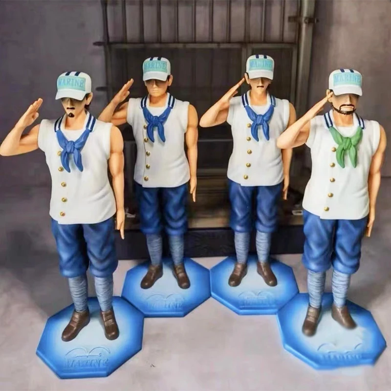 

22cm One Piece Marine Figurine Teams Navy Action Figure Anime 4pcs Naval Soldier Figures GK Dolls PVC Collection Decoration Toys