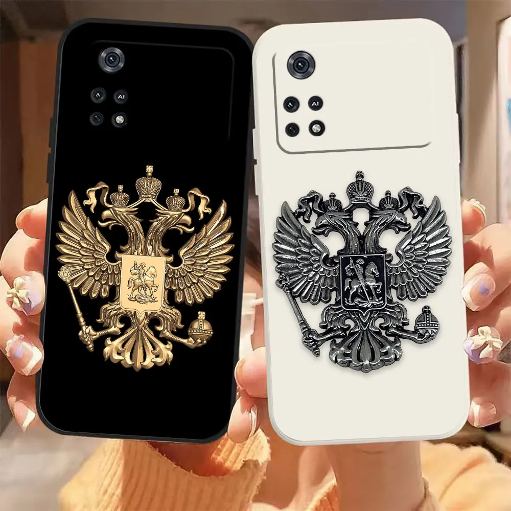 Russian Double-headed Eagle Logo Phone Case For Xiaomi POCO F3 F4 F5 M2 M3 M4 M5 X2 X3 X4 X5 GT Pro 4G 5G Case Funda Shell Capa