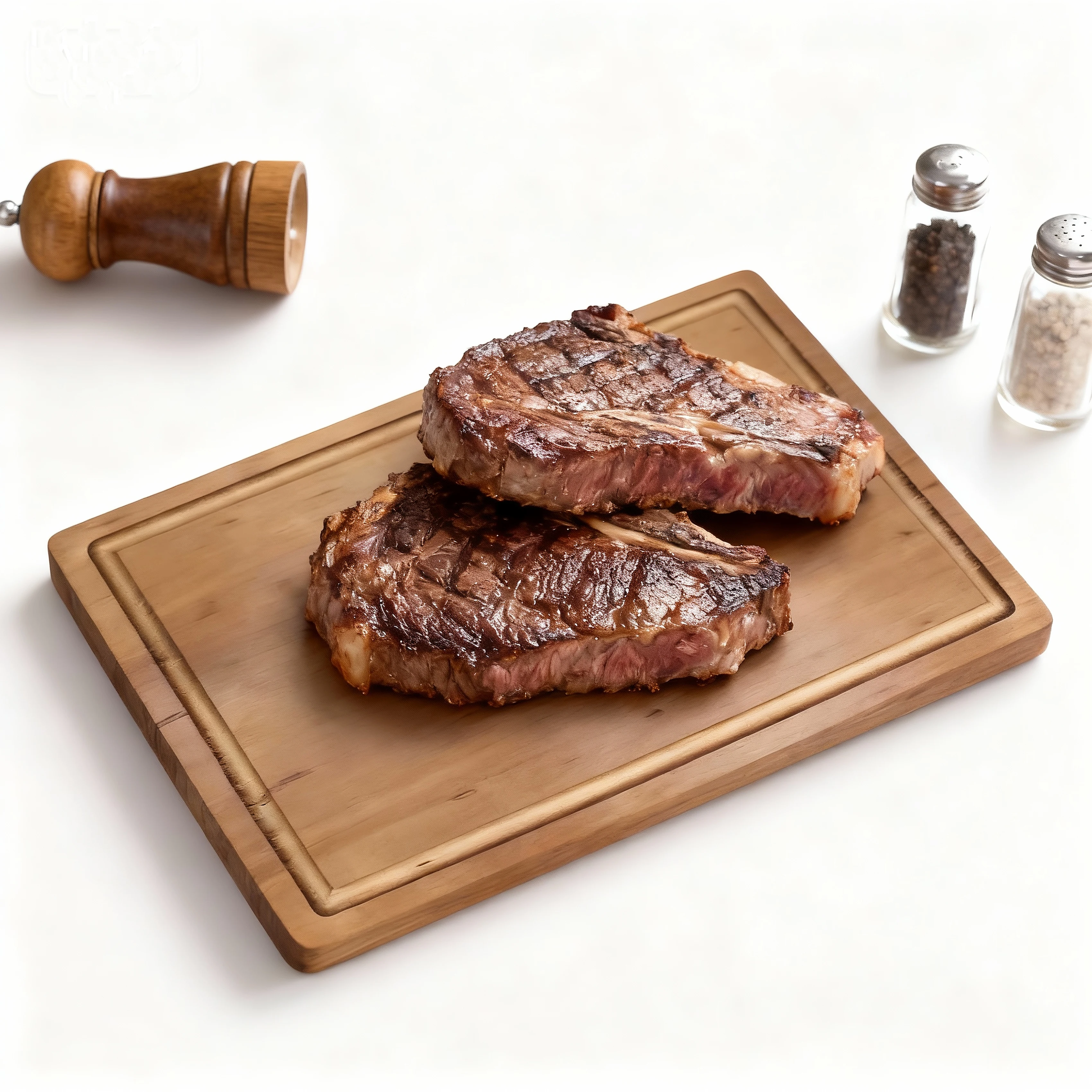 Jaswehome Western Wooden Cutting Board Double-side Chopping Board with Juice Groove Walnut Wood Color Serving Tray Kitchen Tool