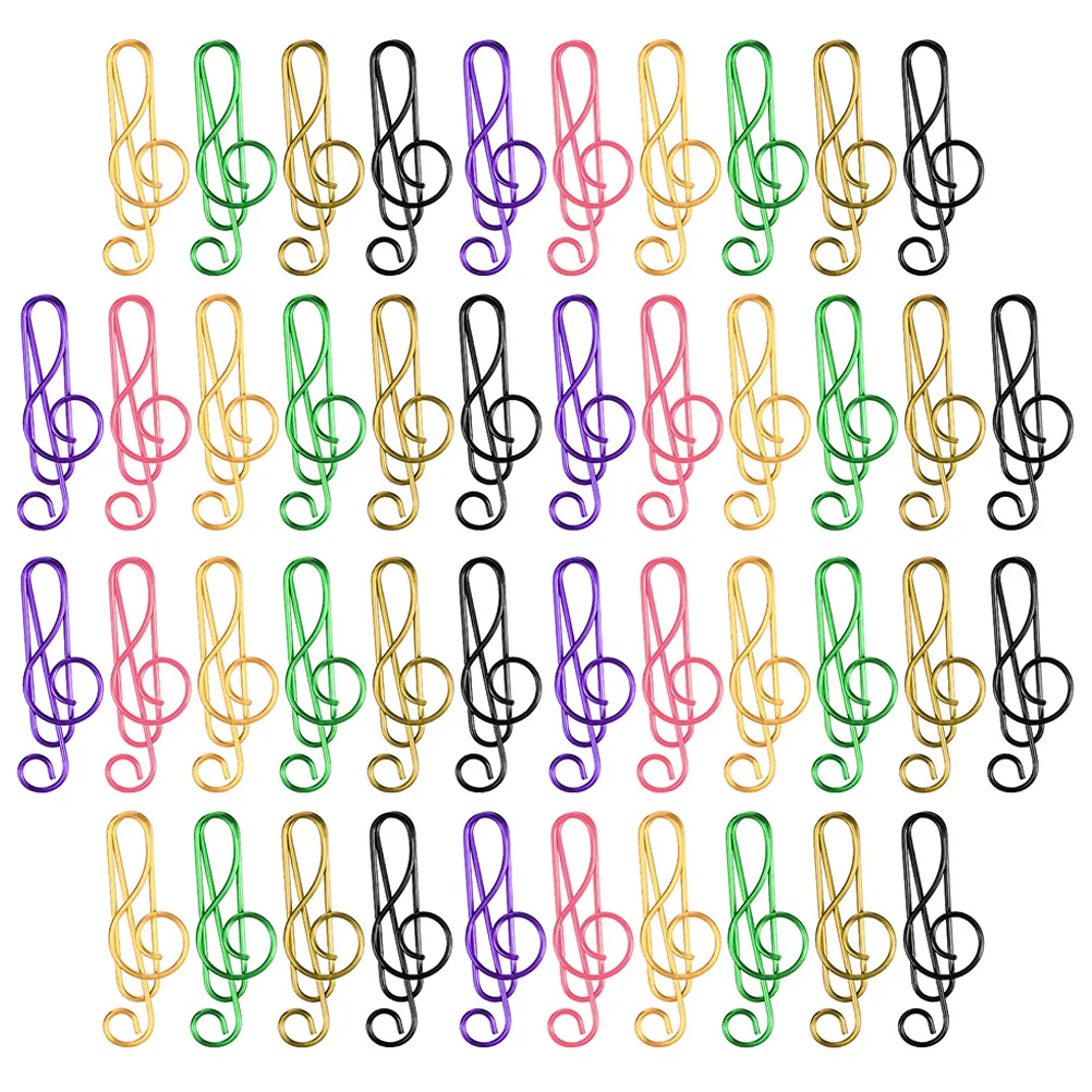 75 قطعة مذكرة الموسيقى الملونة على شكل دبابيس ورق معدنية إبداعية مكتب اللوازم المدرسية وثيقة تثبيت المشابك لملف دفتر