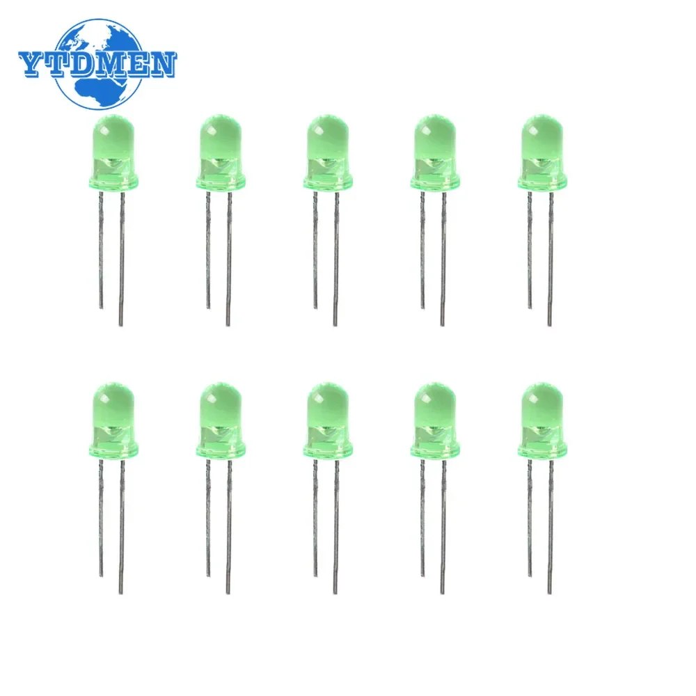 50/100PCS LED Diode 5MM Green F5 Led Light Emitting Diodes Kit for Home Appliances All Kinds of Electronic Products