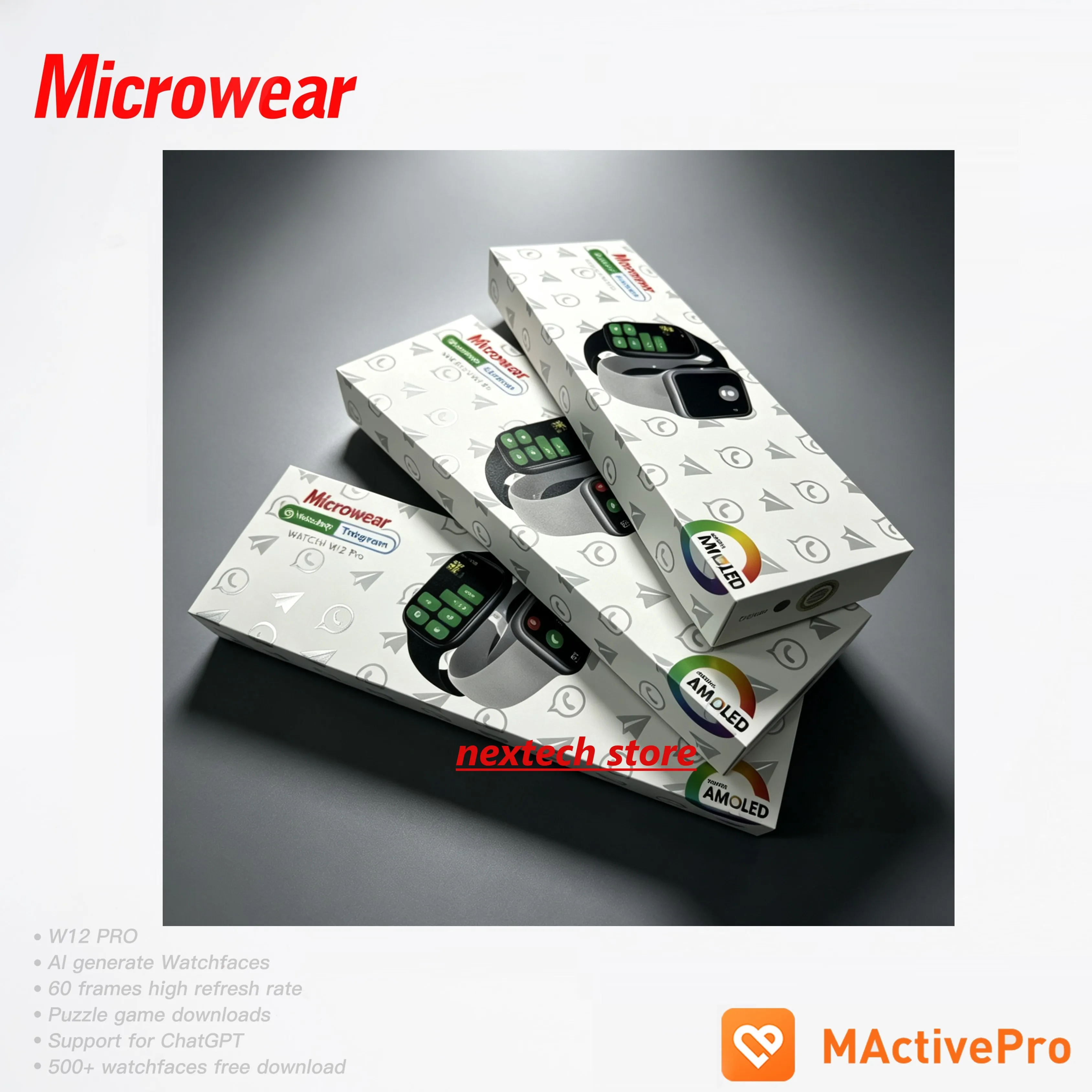 Microwear W12 Pro Amoled Screen Upgraded W11 Pro Series 12 11 Smartwatch 46mm Local Memory W12pro Series12 Series11 Smart Watch