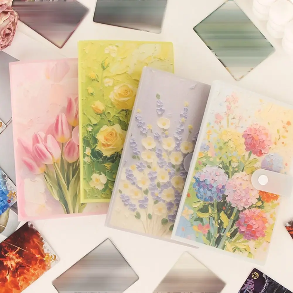 Fashion 120 Card Slots Photo Album 3 Inch Card Storage Portable Photocard Holder Floral Patterns Bill Storage Clip