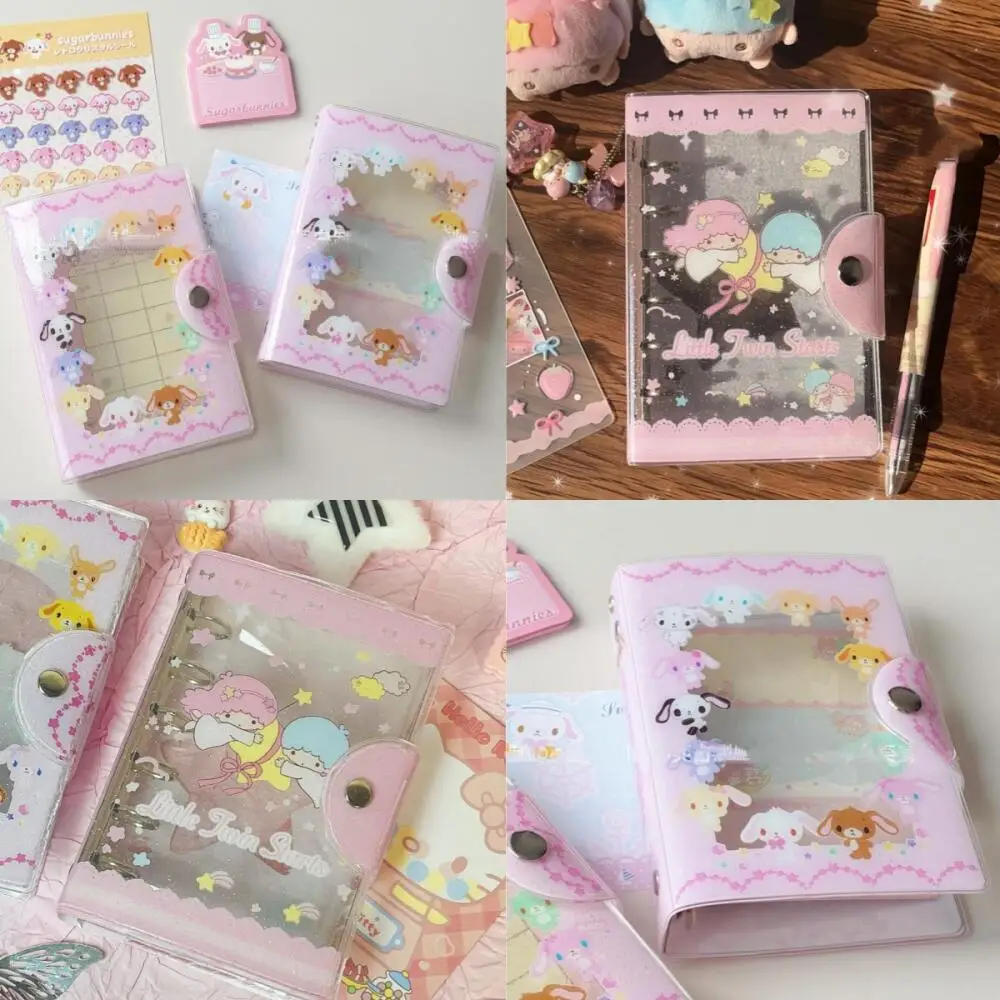 الكرتون Sugarbunnies بريق فضفاض ورقة طبعة قذيفة ليتل TwinStars نجمة صورة بطاقة حقيبة التخزين غلاف دفتر لا صفحات داخلية #2