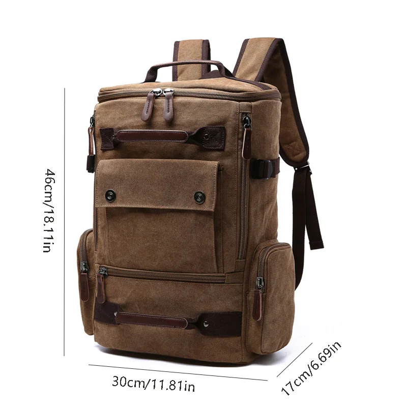 Men\'s Backpack Vintage Canvas Backpack School Bag Men\'s Travel Bags Large Capacity Backpack Laptop Backpack Bag Rucksack