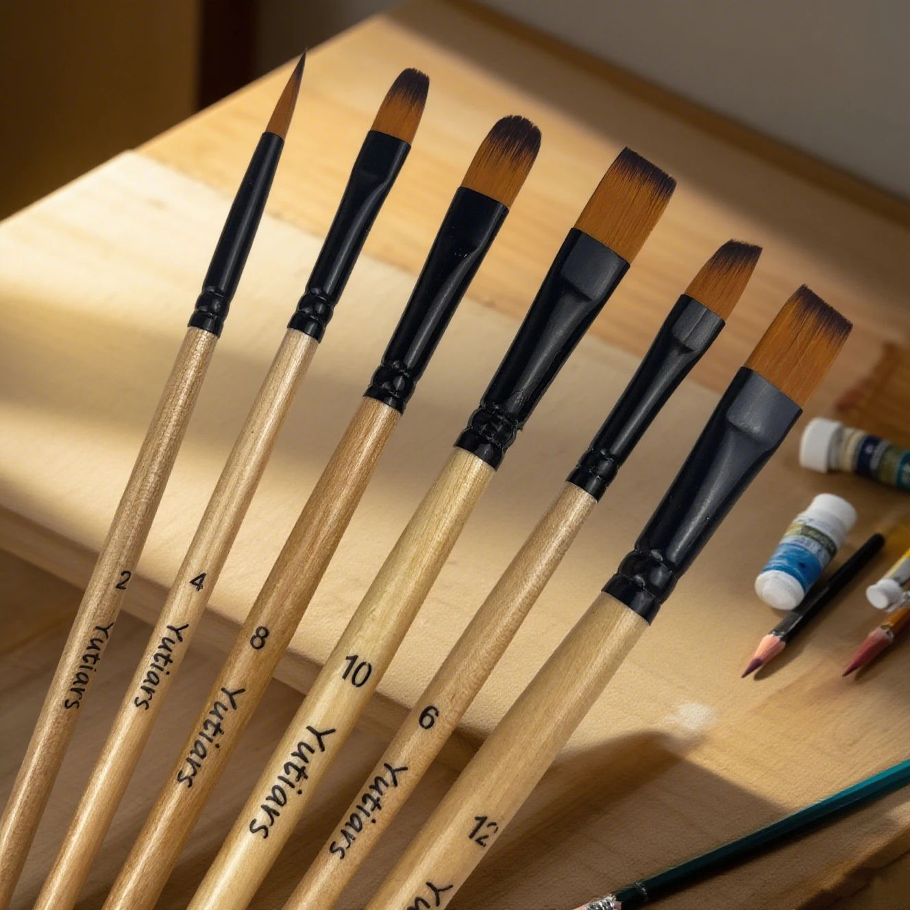 6High-Quality Oil Painting Brush Sets | Suitable for Oil, Acrylic, Watercolor Painting | Various Shapes