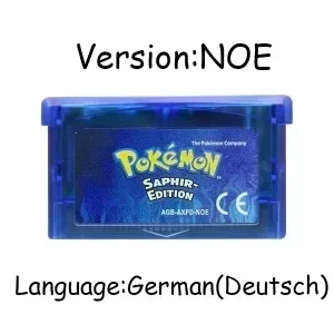 GBA Game Cartridge 32Bit Video Game Console Card Pokemon Emerald FireRed LeafGreen Ruby Sapphire Shiny Label NOE/FRA/ESP Versie