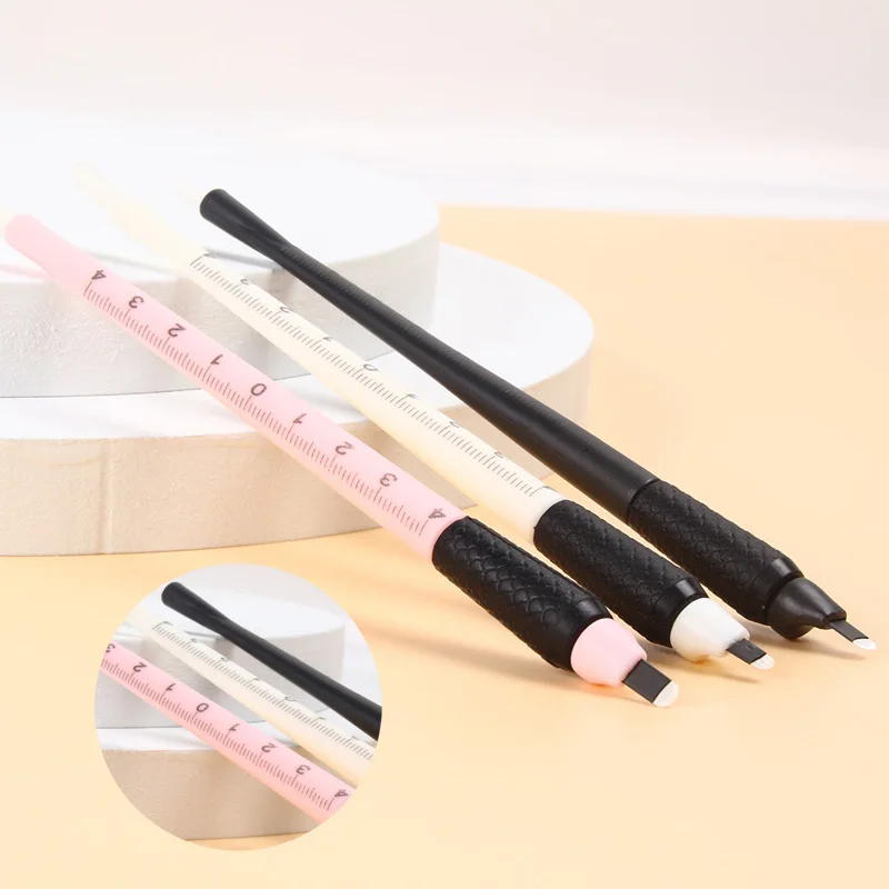 

10pcs Disposable 18U Nano Needles Microblading Pen Eyebrow Embroidery Manual Tattoo Pen With Ruler Permanent Makeup Hand Tools