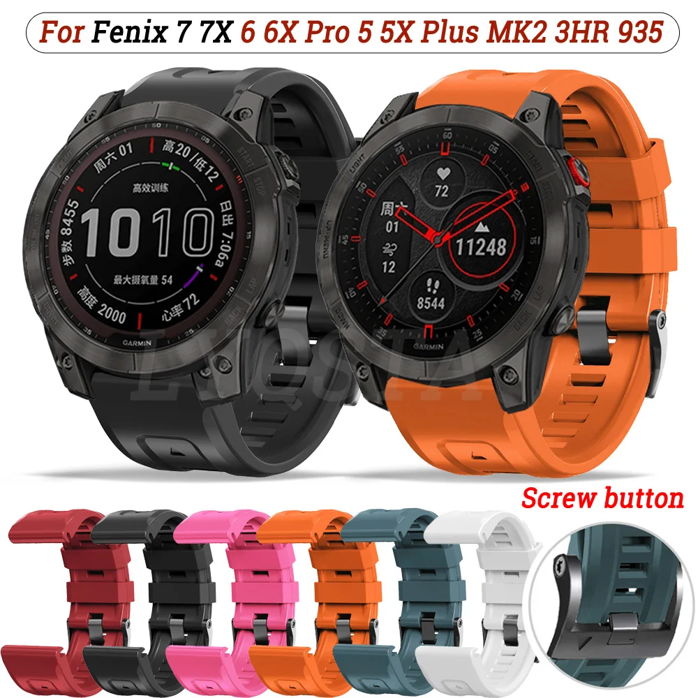26Mm 22Mm Silicon Dây Dành Cho Garmin Fenix 7X 7 6 6X Pro 5 5X Plus 945 935 3HR đồng Hồ Thông Minh Thoáng Khí Dây Đeo Đồng Hồ Cho Garmin Epix