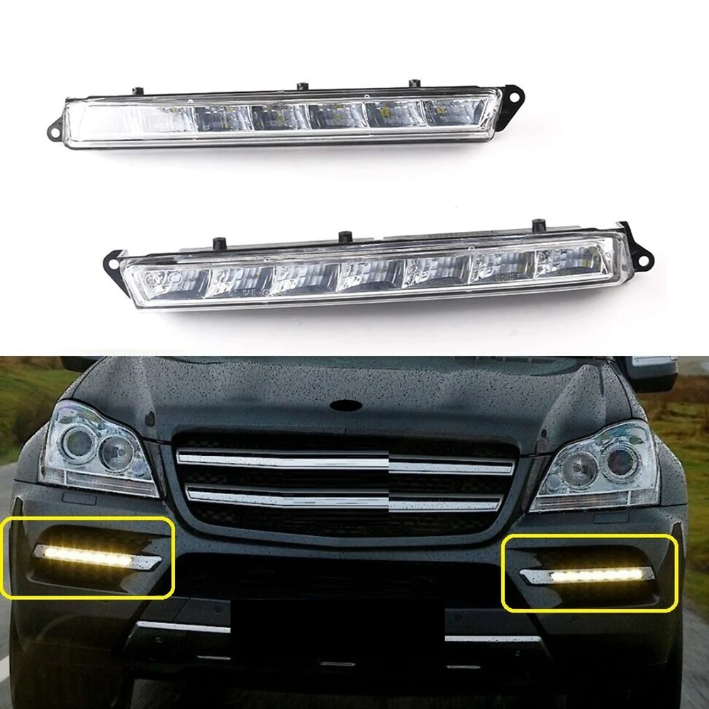 Imagem -03 - Luz Diurna Led Luz de Nevoeiro para Mercedes Benz X164 Gl350 Gl450 Gl500 A1649060351 A1649060451 Par