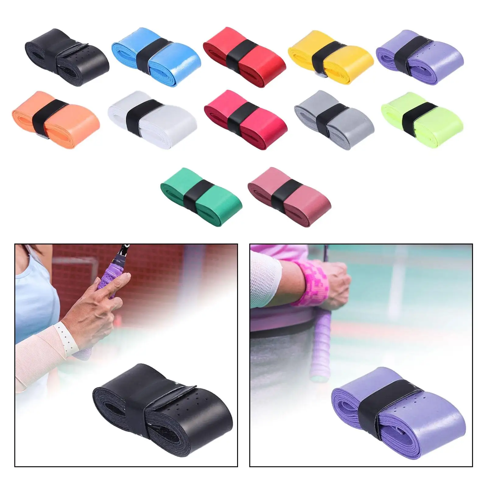 Pickleball Accessories Hand over Grip Tape PU Sweat Absorbent Nonslip Tennis Racket Wrap for Badminton