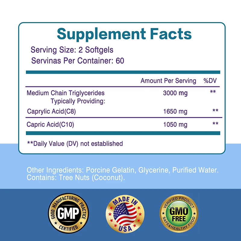 Keto MCT Oil - Regulate Dietary Habits, Balance Gastrointestinal Flora, Achieve Healthy Digestion, Improve Energy and Endurance