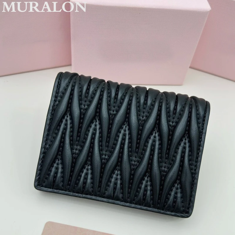 Pleated Folding Wallet Fashion Casual Vintage Card Bag Classic Genuine Leather Premium Luxury Coin Purse