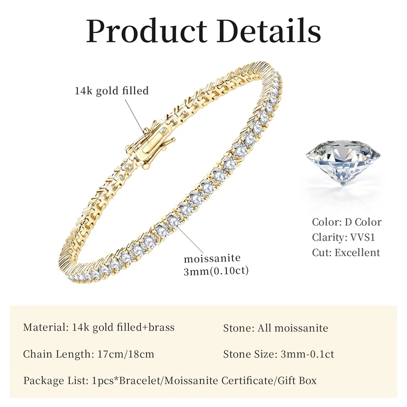 Thumbnail 2 - #68 Best Moissanite Tennis Bracelets to Buy In 2026