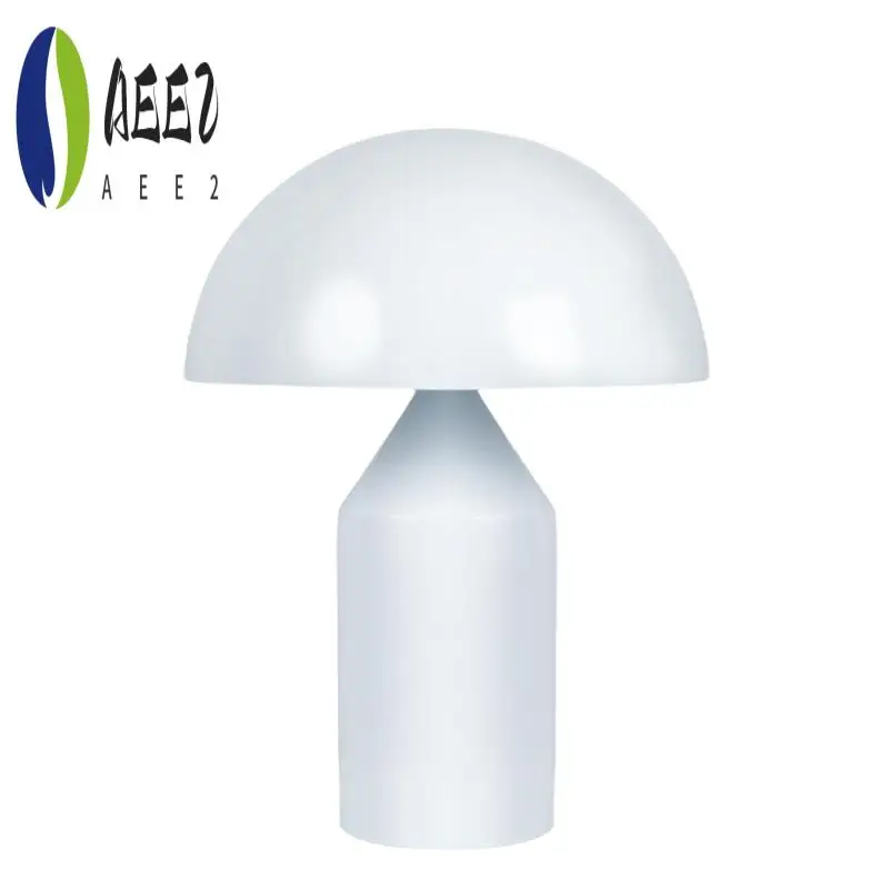 

AEE2-Nordic Iron Mushroom Table Lamp Three Color Light Changing E27 Interface Desk Lamp Stand Bedside Lamp EU Plug