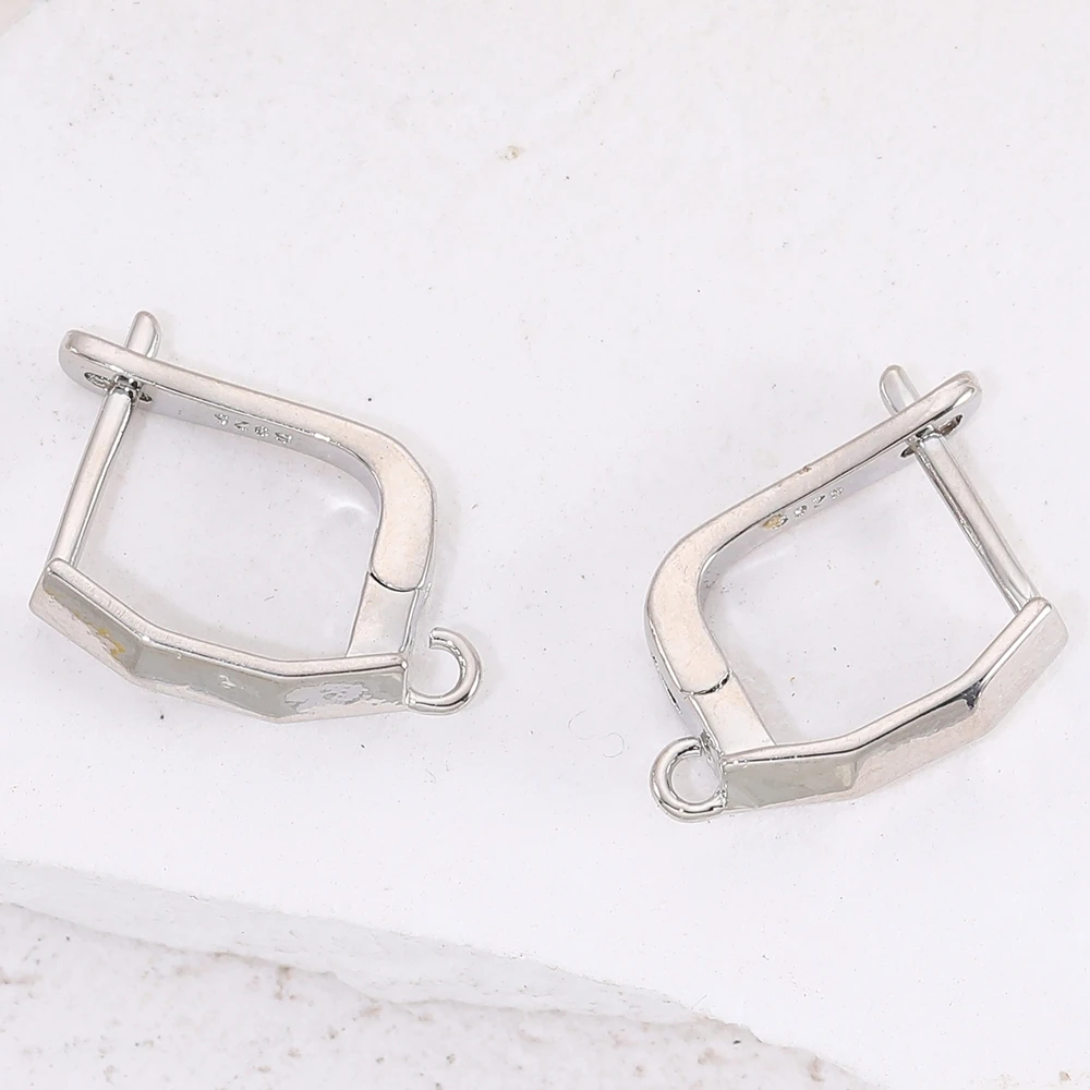 Juya 2 4 6 Teile/los DIY Gold Silber Überzogene Anti-Allergie Verschluss Schwenzy Earwire Stiche Ohrstöpsel Verschluss Ohrring Haken zubehör – Detail 15
