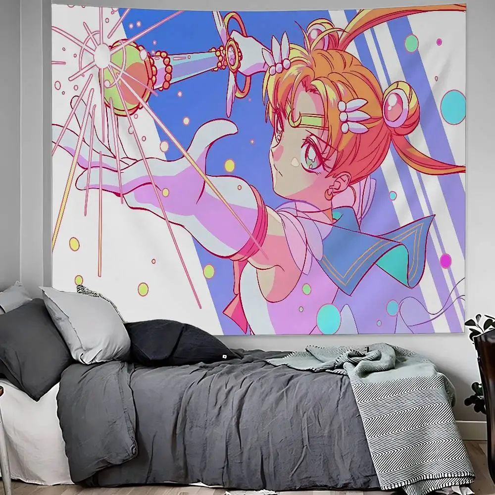 S-Sailores Cute Girl Moon Cartoon Tapestry Art Science Fiction Room Home Decor Art Home Decor