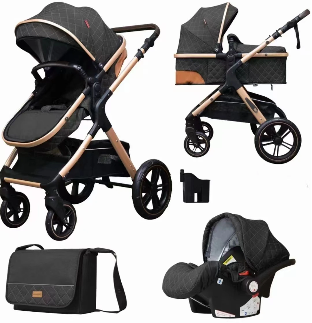 

3 in 1 Foldable Travel System Full Size combo Lightweight Strollers Car Seat Carrier stroller luxury trolley