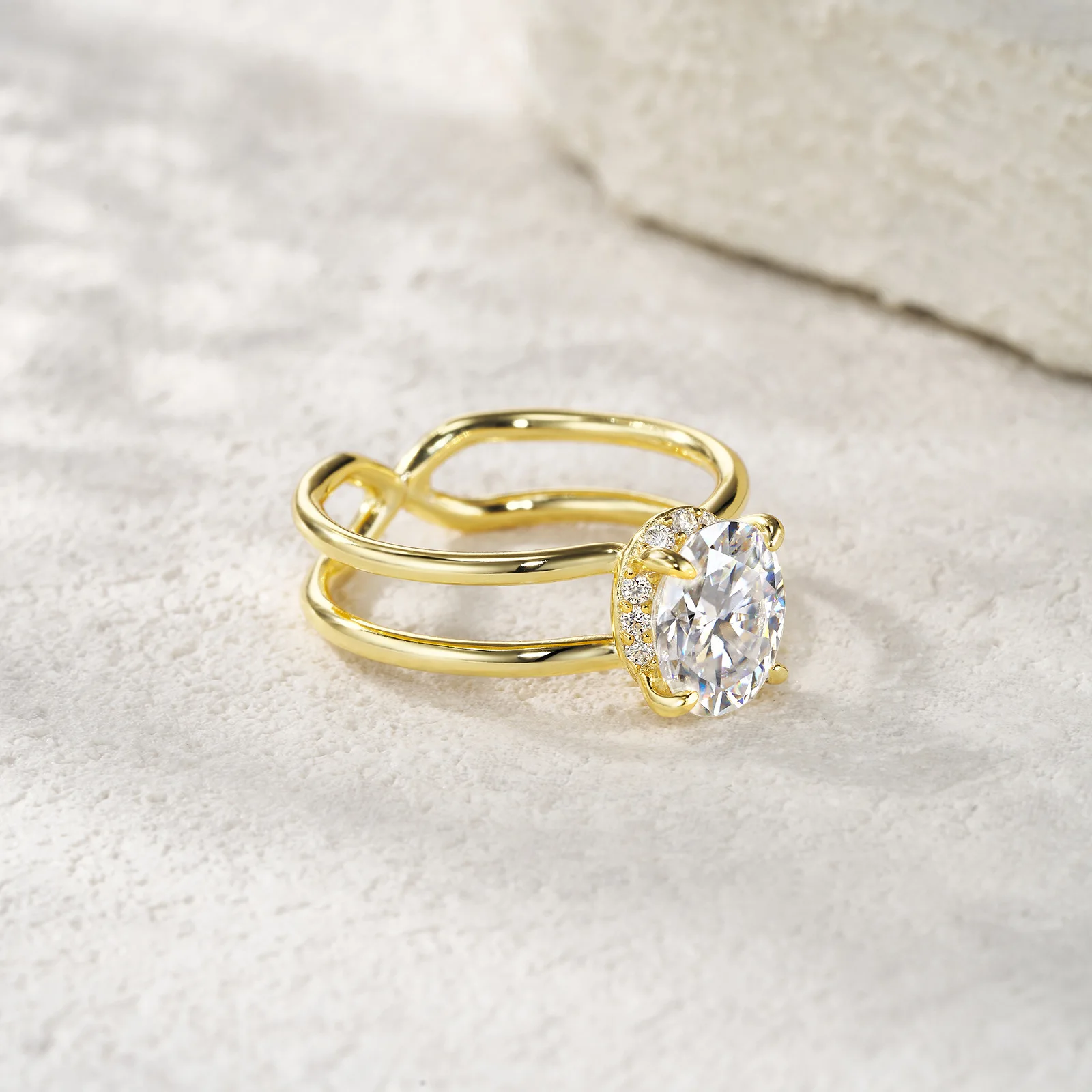 TY 2 Carat Oval Moissanite Ring 925 Sterling Silver for Women Luxury Engagement Ring Couple Ring Pigeon Egg Fine Jewelry D Color