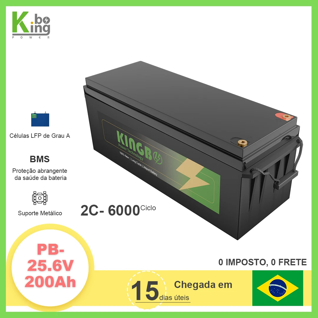 Brasil Kingbo Power 25.6V200AH lifepo4 battery pack, suitable for solar power generation systems，motorhome battery pack