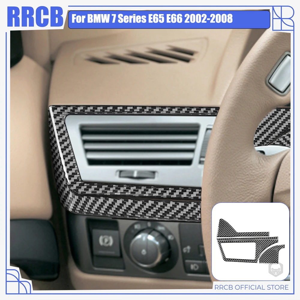For BMW 7 Series E65 E66 2002 2003 2004 2005 2006 2007 2008 Real Carbon Fiber Driver Side Air Vent Panel Trim