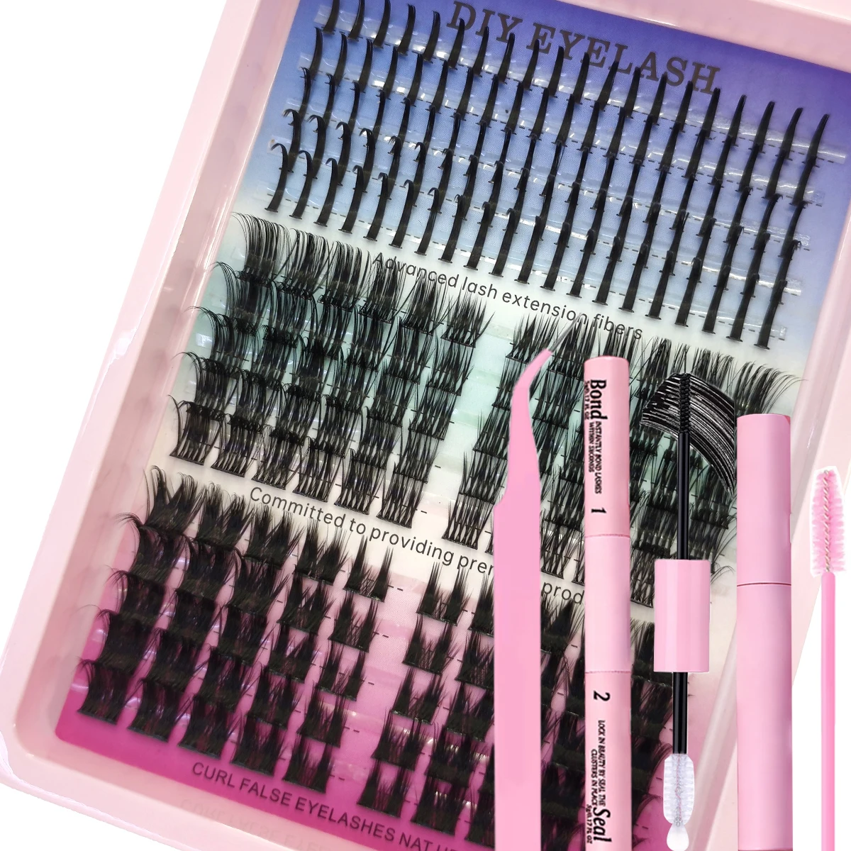 60-reihiges DIY-Wimpernverlängerungs-Set, Cluster, individuelles Wimpern-Set, Mix-Stile, 10–18 mm, mit Bindung und Dichtung, Augen-Make-up-Werkzeug – Detail 39