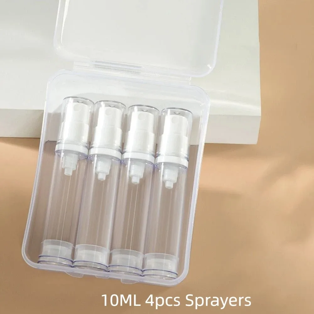 3/4Pcs Refillable Travel Refillable Bottle Set Empty 5ml/10ml/15ml Lotion Pump Bottles Airless Labels Vacuum Press Pump Bottles