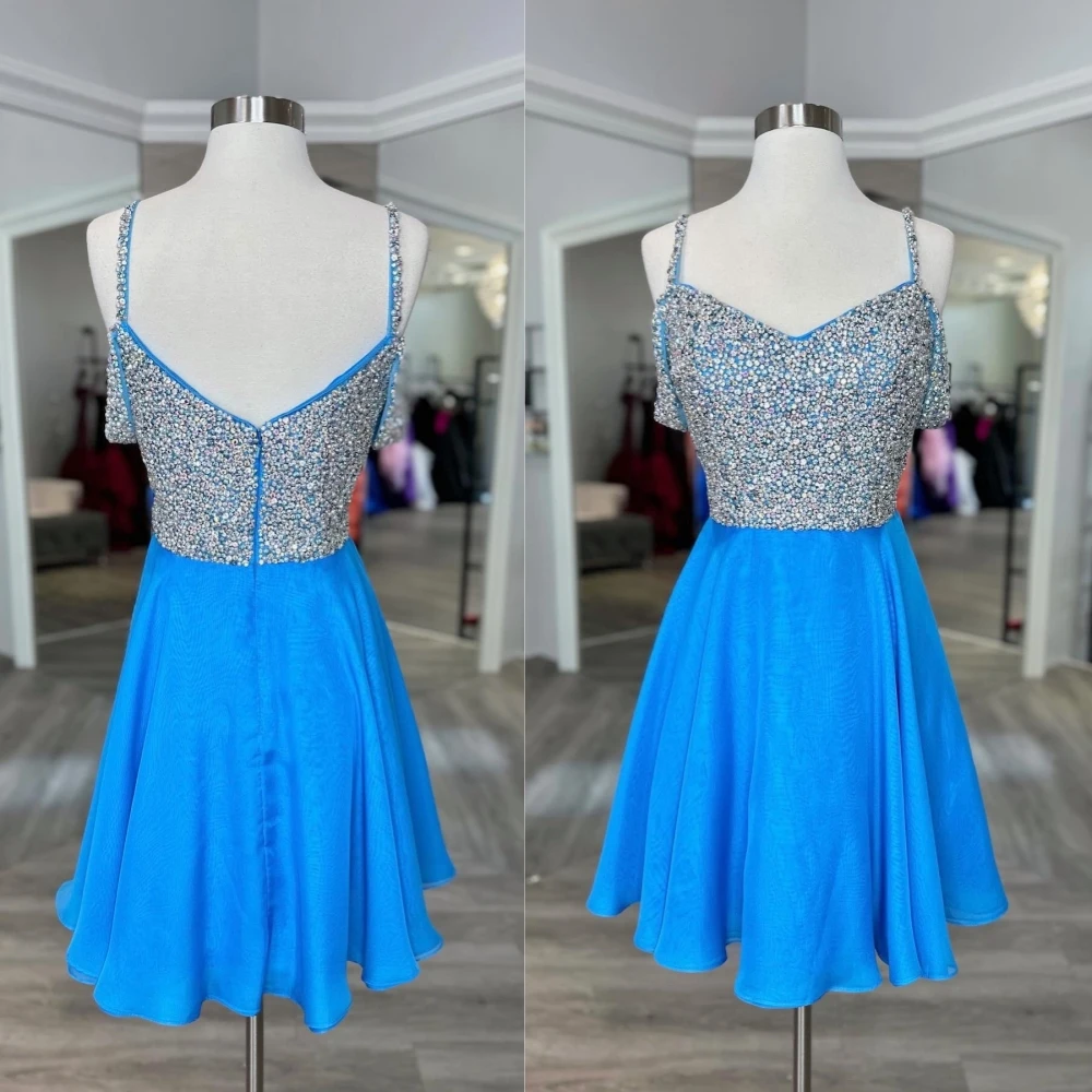 

Jiayigong High Quality Yipeisha Simple Sparkle Spaghetti A-line Cocktail es Sequin Open Back Satin Mini Custom