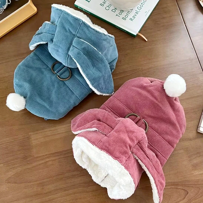 Puppy Cotton Coat Pet Cold Protection Hoodie Warm and Thickened Dog Clothes Teddy Autumn/Winter Clothes Pet Supplies