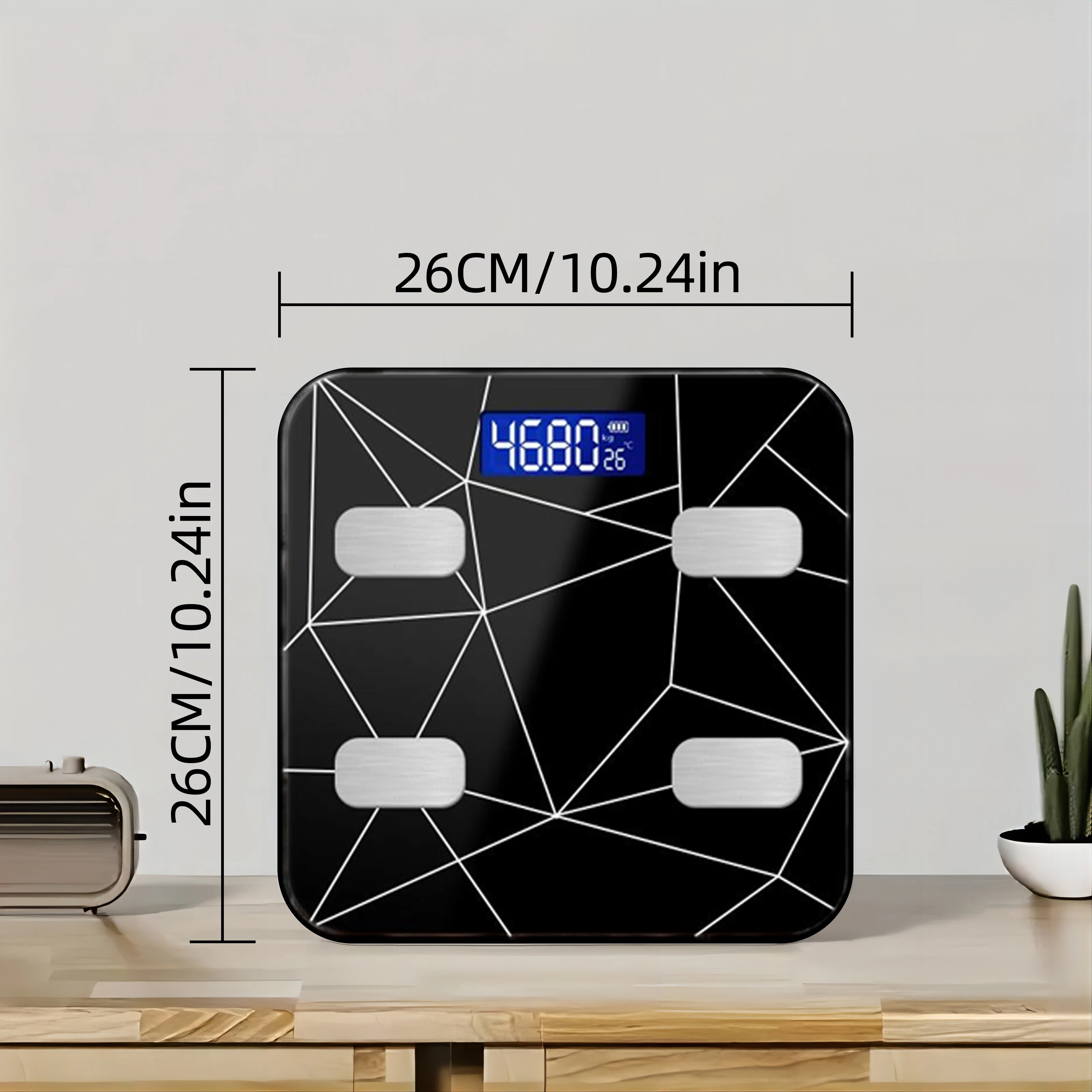 Digital Bathroom Scale For Body Weight, High Precision Body Weight Scale, Temperature Display,Battery Powered with LCD Display